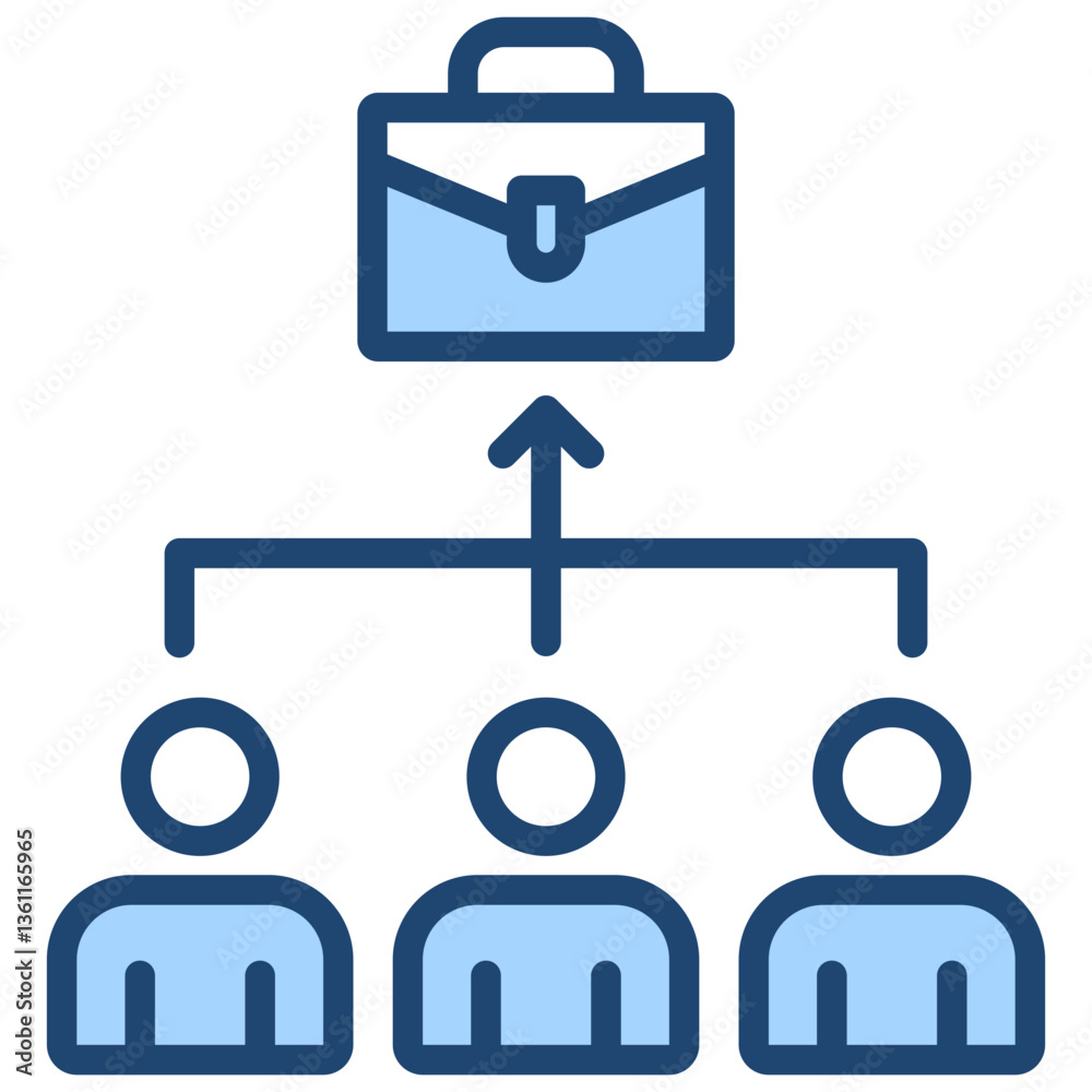 Job Candidate Icon Lineal Blue Style Job Candidate Icon Lineal Blue Style
