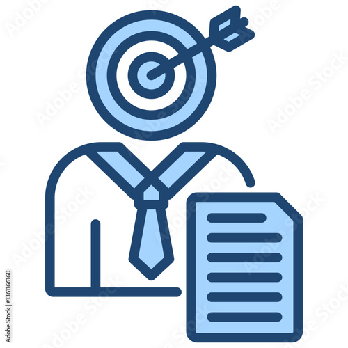 Headhunter Profile Icon Lineal Blue Style
