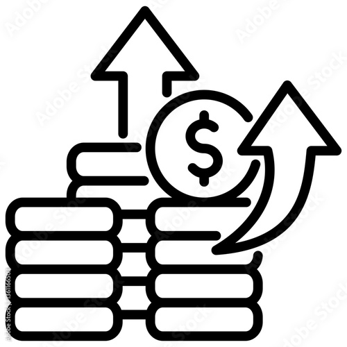 Price Rise Icon Lineal Syle