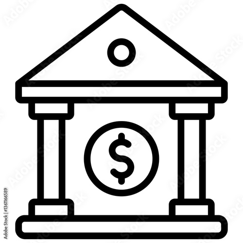 Central Bank Icon Lineal Syle