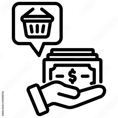 Purchasing Power Icon Lineal Syle