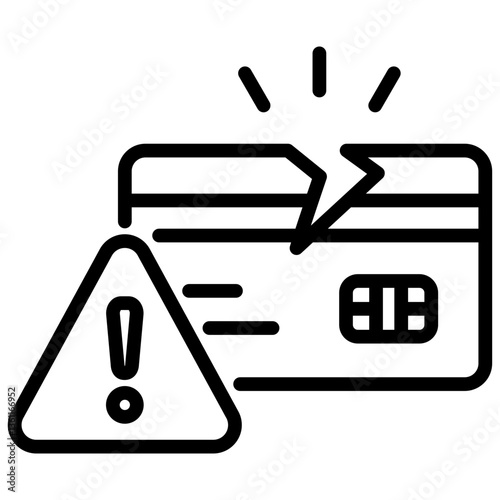 Credit Crunch Icon Lineal Syle