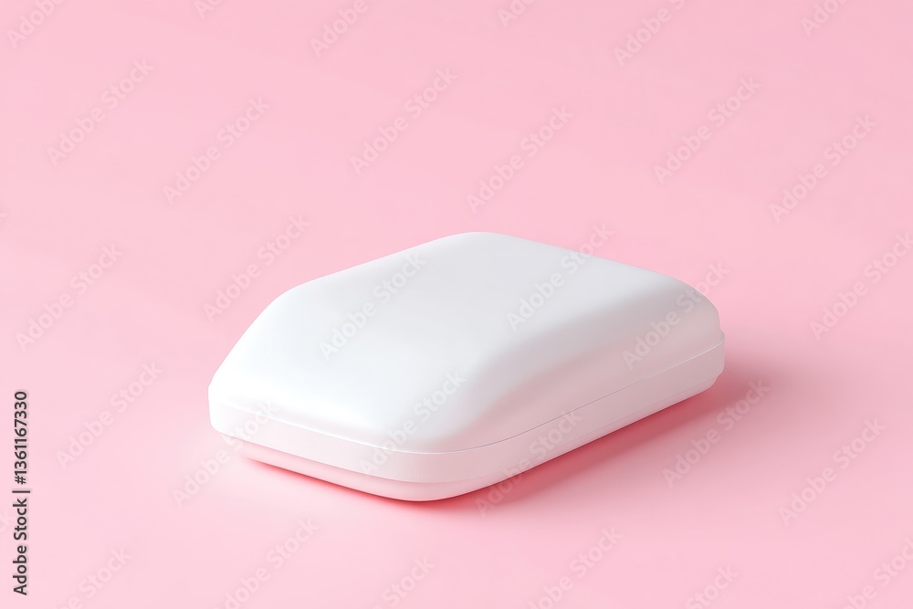 Blank white storage box on pink background Blank white storage box on pink background