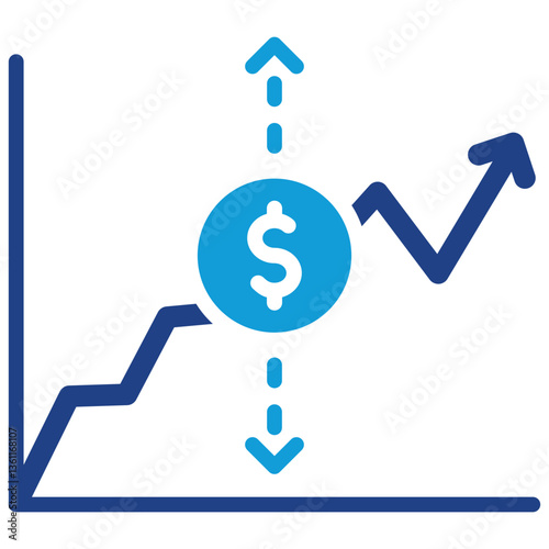 Market Fluctuation Icon Dual Tone Color Style