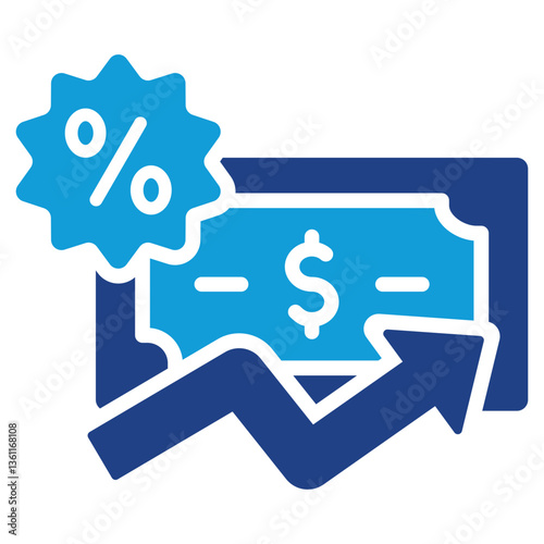 Inflation Rate Icon Dual Tone Color Style