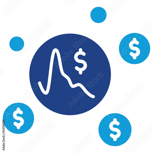 Economic Bubble Icon Dual Tone Color Style