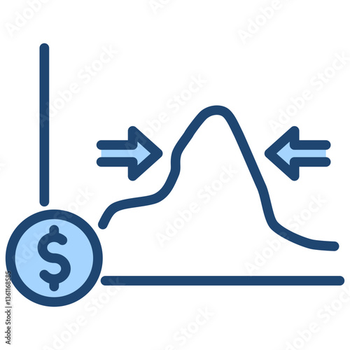 Asset Bubble Icon Lineal Blue Style