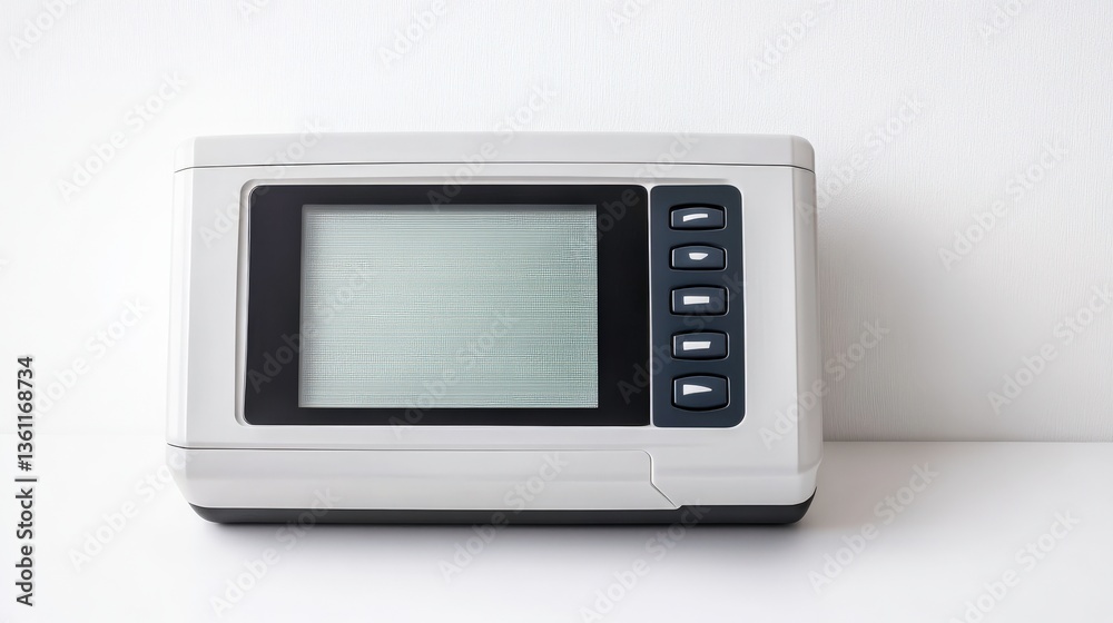 Modern Touchscreen Alarm System on White Background Modern Touchscreen Alarm System on White Background