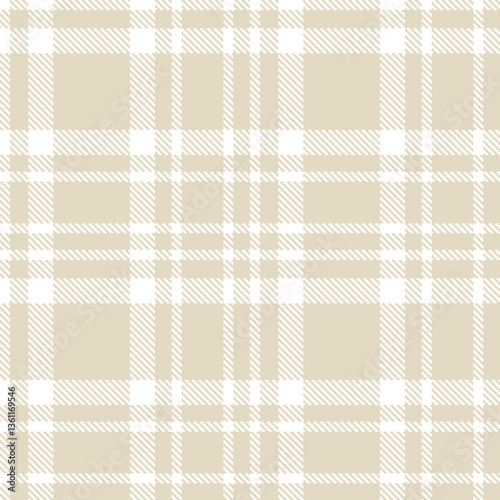 Modern Light White Seamless Tartan Textile Design Variant 2516
