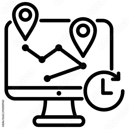 Realtime Monitoring Icon Lineal Syle