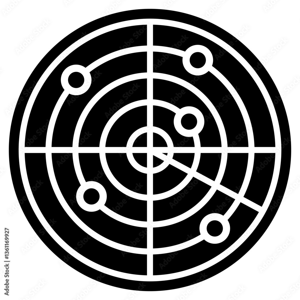 Radar Scan Icon Black Style Radar Scan Icon Black Style
