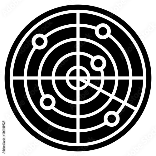 Radar Scan Icon Black Style