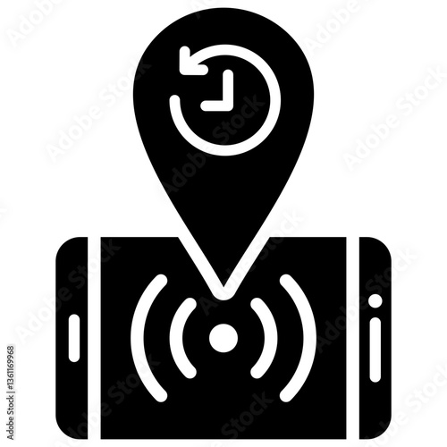 Realtime Tracking Icon Black Style