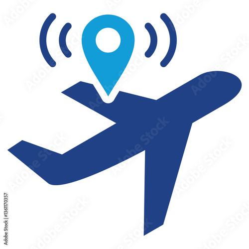 Flight Tracker Icon Dual Tone Color Style