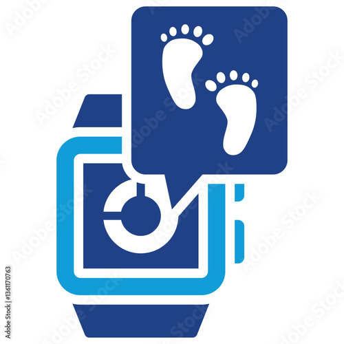 Step Counter Icon Dual Tone Color Style