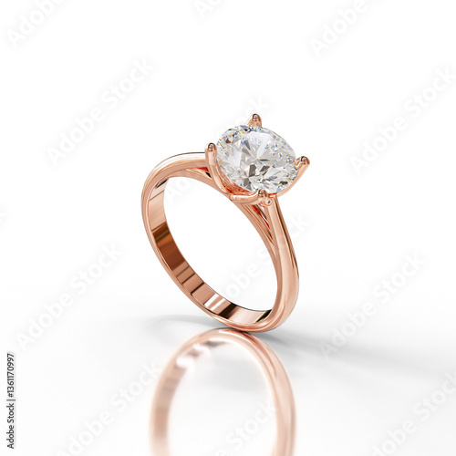 3D Jewelry Visualization of a Cathedral Solitaire Ring