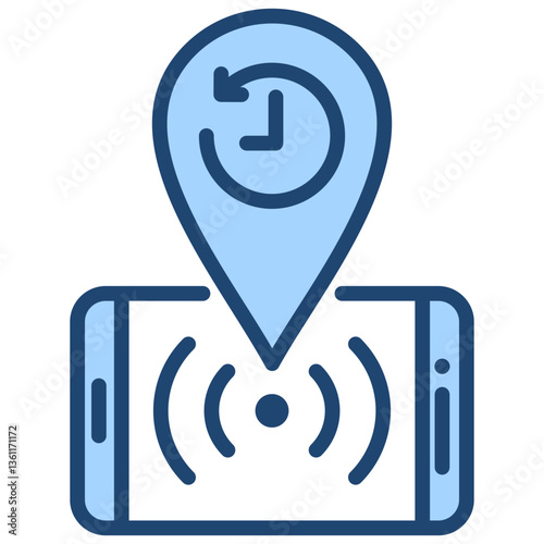 Realtime Tracking Icon Lineal Blue Style