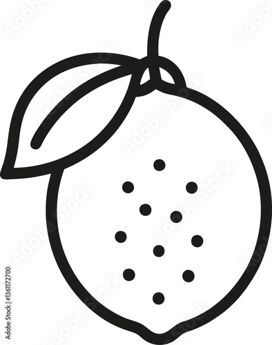 australian finger lime icon line art vector illustration.
