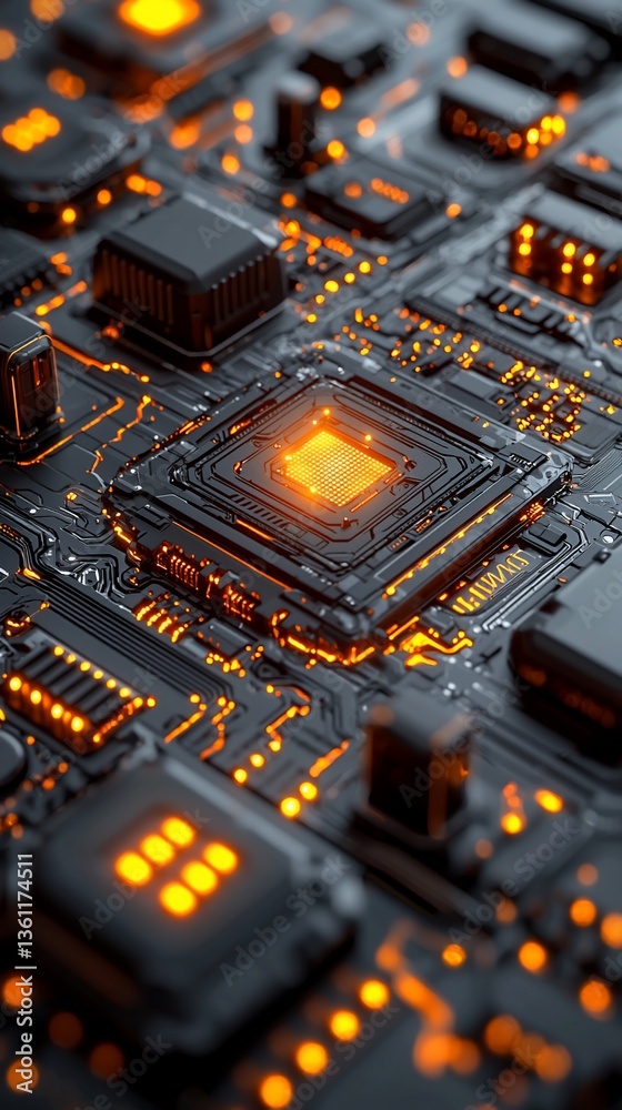 High-Tech Circuit Board Close-Up High-Tech Circuit Board Close-Up