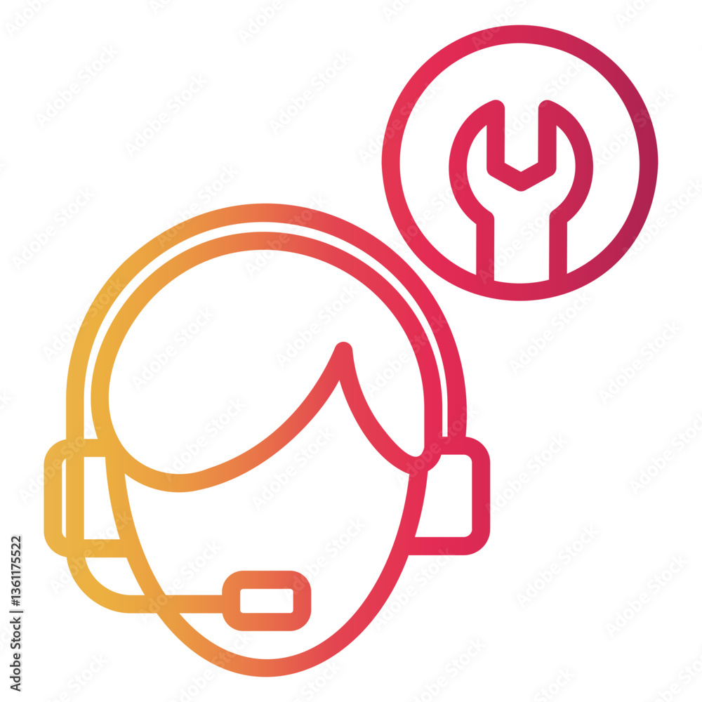 tech support Line Gradient Icon tech support Line Gradient Icon