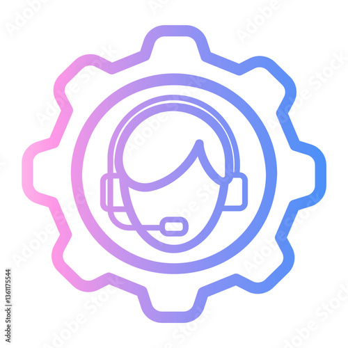 technical support Line Gradient Icon