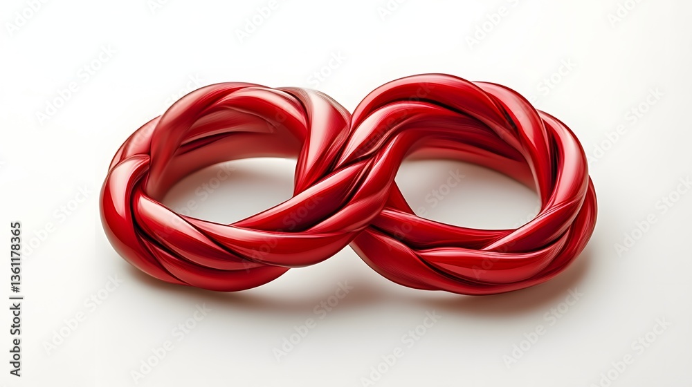 Fototapeta premium Red infinity symbol on white background