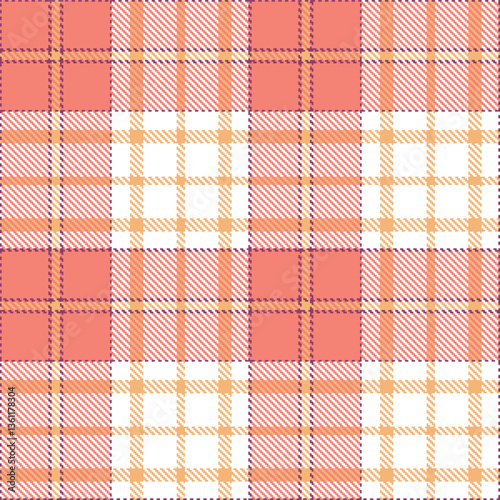 Metallic Bruise Seamless Tartan with Rich Peach accents Textile Design