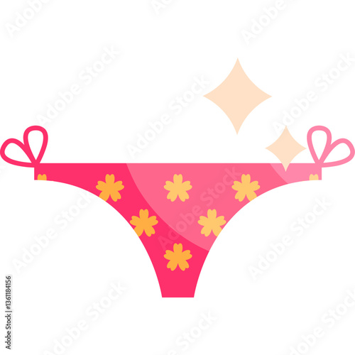 swimsuit thong flat illustration