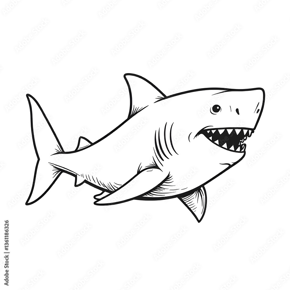Fototapeta premium An illustration of a cartoon shark