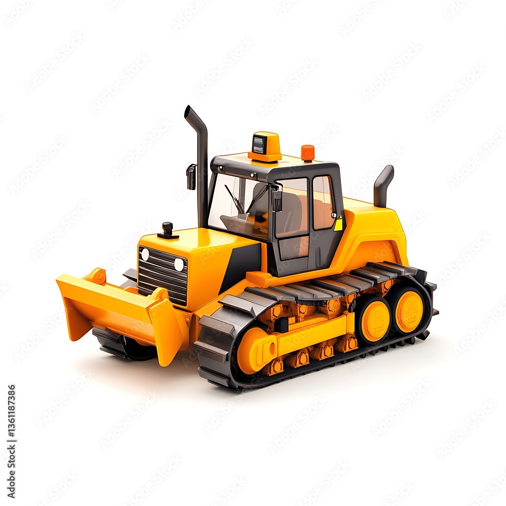 Fototapeta premium toy bulldozer 3D render