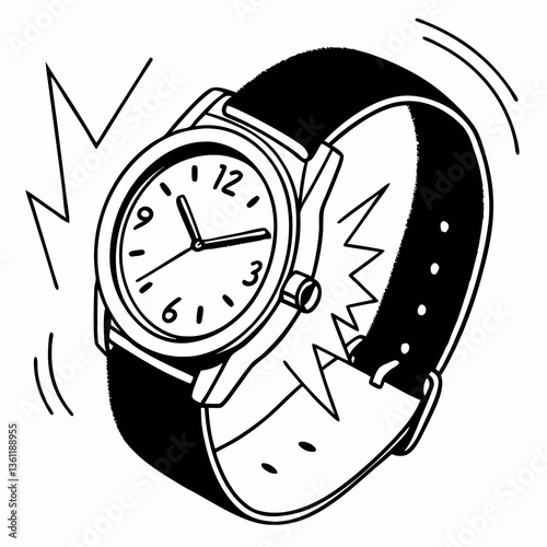 Shock Watch – Smart Wearable That Stings When You Cuss (SVG/Vector Illustration)