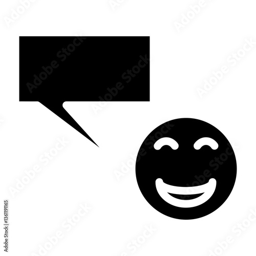 Happy Chat Vector Glyph Icon Design