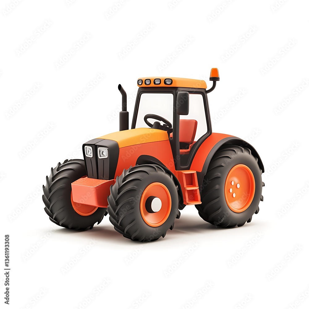 Obraz premium miniature toy tractor 3D render