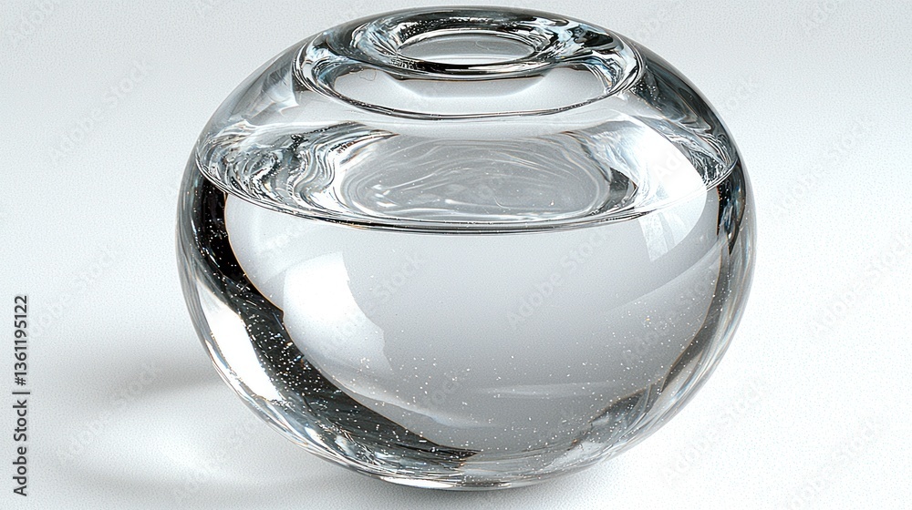 Glass Bowl Filled with Water: A Study in Transparency and Reflection Glass Bowl Filled with Water: A Study in Transparency and Reflection