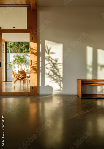 Interior of house in beach style, colorful colors