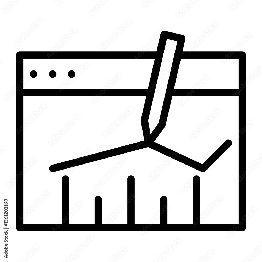 Blog Traffic Analytics Vector Line Icon Design Blog Traffic Analytics Vector Line Icon Design