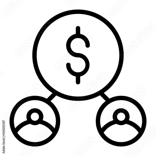 Affiliate Marketing Vector Line Icon Design