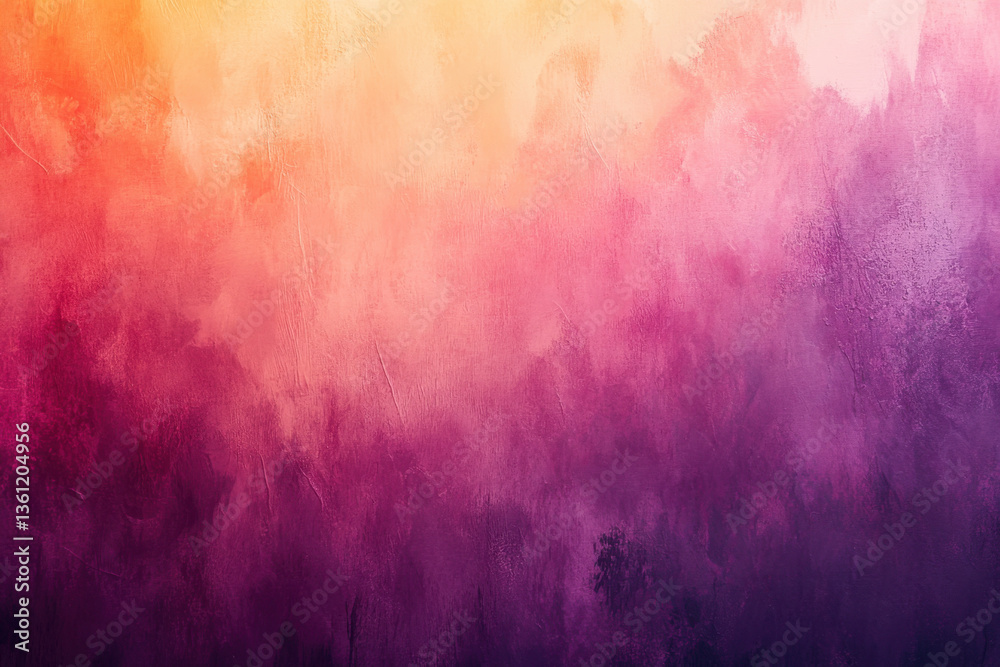 Obraz premium Abstract painting in pink and orange hues with geometric shapes and fluid lines. Vibrant and dynamic composition with contrasting colors.