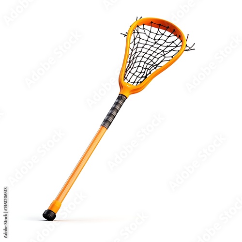 lacrosse stick with mesh net 3D render