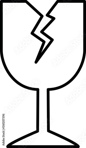 ワレモノ表示のアイコンベクターイラスト