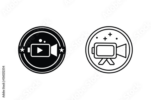 Video Production Studio Camera Icons Filmmaking, Broadcast, Media
