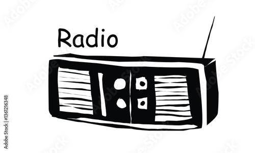 radio retro doodle 