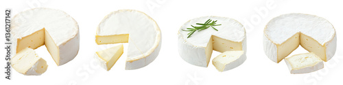 Assorted Artisanal Cheese Wheels of Different Varieties Such as Brie Camembert Cheddar Swiss and Feta Displayed on a Surface for Sale or Consumption in a Gourmet Food Market or Kitchen Setting