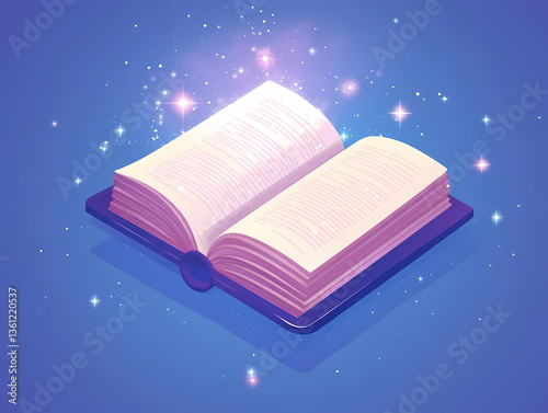 Open Book with Sparkling Magic photo