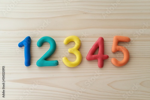 Wallpaper Mural numbers in colorful clay on table. Counting lesson for kid Torontodigital.ca