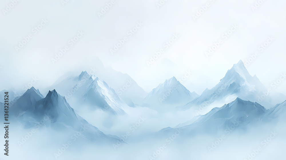 Fototapeta premium Misty Mountain Range Landscape