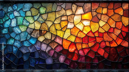 Wallpaper Mural A vibrant stained glass pattern showcasing a kaleidoscope of colors, representing diverse paths and creativity The interplay of light and color creates a stunning visual experience Torontodigital.ca