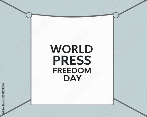 Simple White Banner Announcing World Press Freedom Day Celebration.