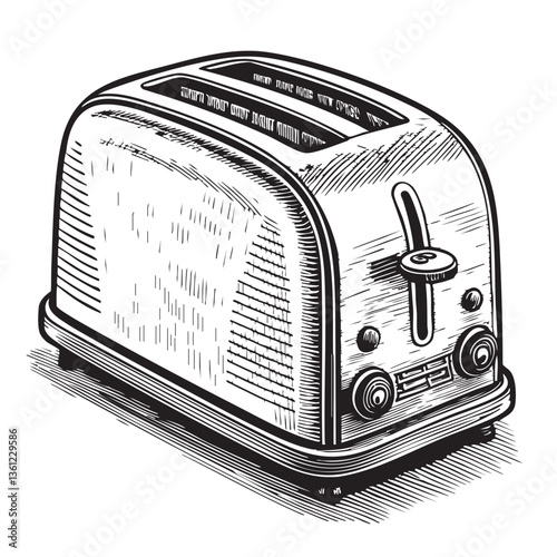 toaster engraving vector illustration