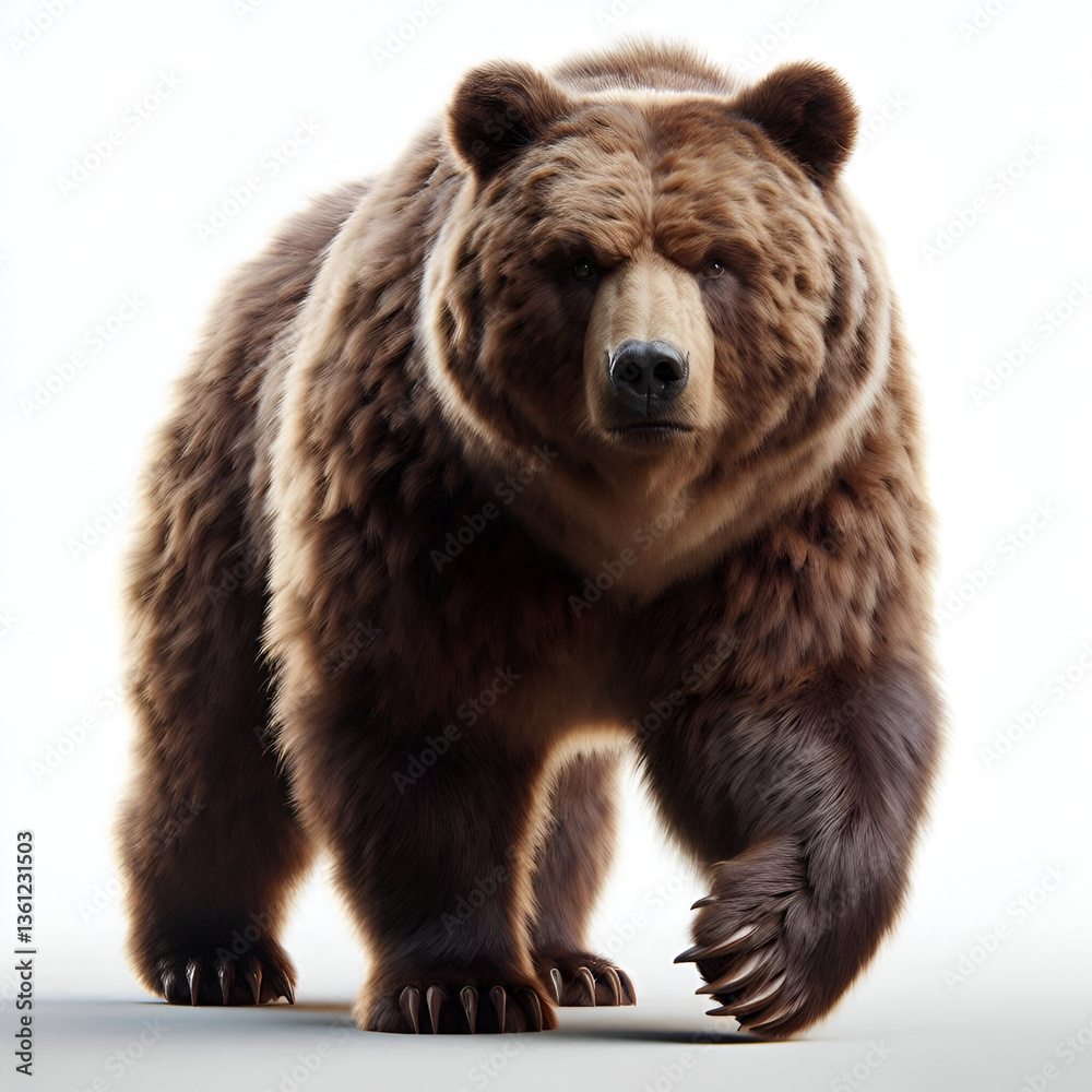 Fototapeta premium Brown bear isolated on white background.
